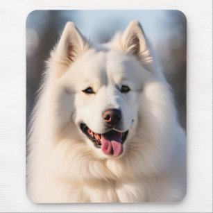 Samoyed dog beautiful photo portrait mousepad