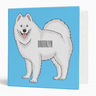 Samoyed dog cartoon illustration binder