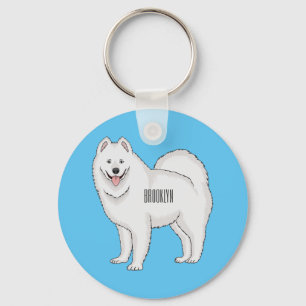 Samoyed dog cartoon illustration keychain