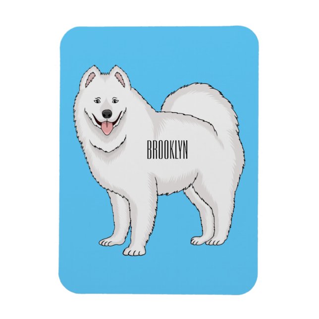 Samoyed dog cartoon illustration  magnet (Vertical)