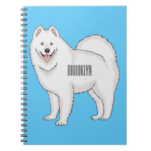 Samoyed dog cartoon illustration notebook