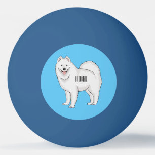 Samoyed dog cartoon illustration ping pong ball