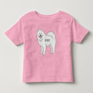 Samoyed dog cartoon illustration toddler t-shirt