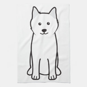 Samoyed Dog Cartoon Kitchen Towel