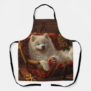 Samoyed Dog Christmas Festive  Apron