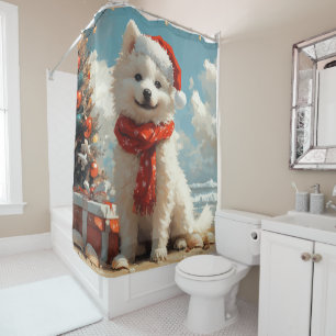 Samoyed Dog Christmas Vintage Beach