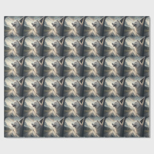 Samoyed Dog Enjoying a Scenic Mountain Drive Wrapping Paper