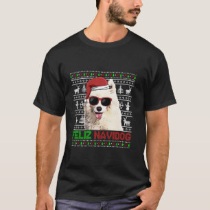 Samoyed Dog Feliz Navidog Funny Christmas  T-Shirt