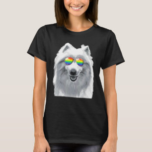 Samoyed Dog Gay Pride Flag Sunglasses Lgbt T-Shirt
