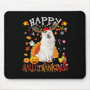 Samoyed Dog Halloween Christmas Dog Happy Hallotha Mouse Pad