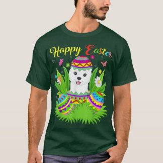 Samoyed Dog Lover Floral Easter Egg Funny Samoyed T-Shirt