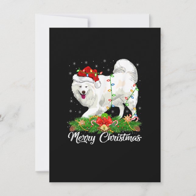 Samoyed Dog Lover Matching Santa Hat Samoyed Chris Invitation (Front)