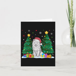 Samoyed Dog Lovers Santa Hat Ugly Christmas Sweate Card