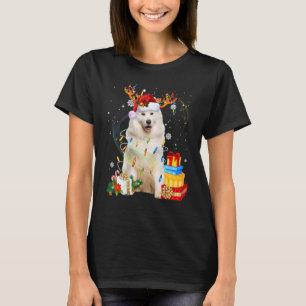 Samoyed Dog Reindeer Santa Christmas Dog Pyjamas T-Shirt