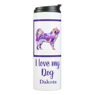 Samoyed Dog Silhouette Cute Purple PY&B Thermal Tumbler