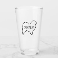 Samoyed Dog Silhouette Outline Personalized