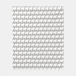 Samoyed Dog Silhouettes Pattern Fleece Blanket