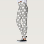 Samoyed Dog Silhouettes Pattern Grey and White Leggings<br><div class="desc">Show off your love for Samoyeds in comfort and style with these grey and white Sammie silhouettes pattern leggings. Perfect for the gym, yoga, or relaxing at home with your doggie. These novelty print leggings make a fun gift for Samoyed lovers. Visit Jenn's Doodle World for even more dog breed...</div>