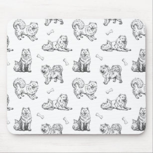 Samoyed dogs pattern mouse pad