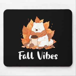 Samoyed Fall Vibes Funny Dog Pumpkin Spice Latte Mouse Pad