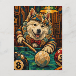 Samoyed, Geometric Mosaic Postcard
