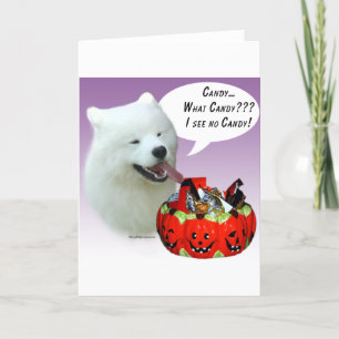 Samoyed Halloween Candy Card