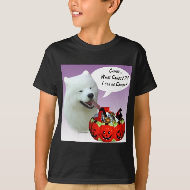Samoyed Halloween Candy T-Shirt (Front)