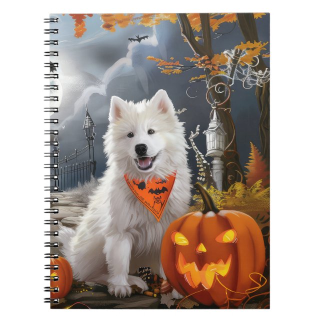 Samoyed Halloween Spooky Notebook (Front)