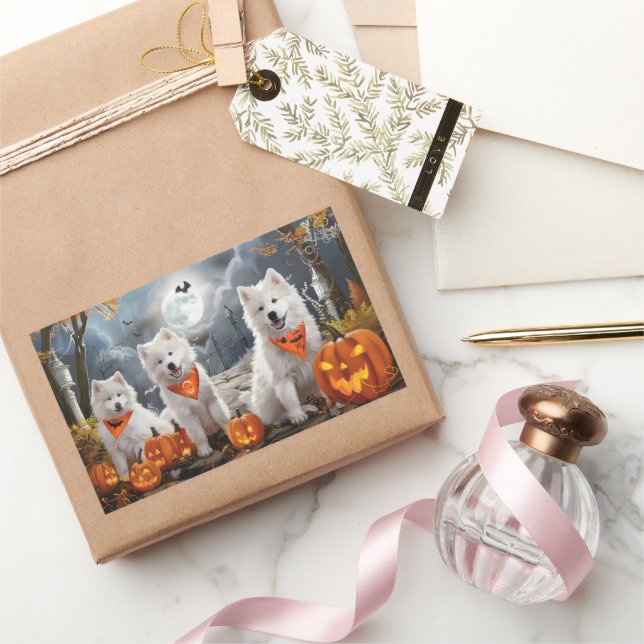 Samoyed Halloween Spooky Sticker (Gifting)