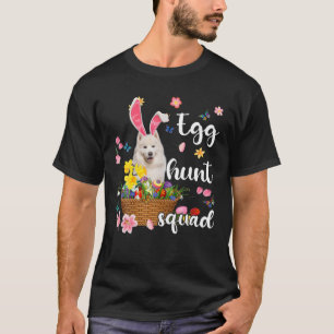 Samoyed Happy Easter Day Easter Colorful Egg Hunt T-Shirt