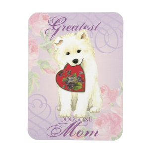 Samoyed Heart Mom Magnet