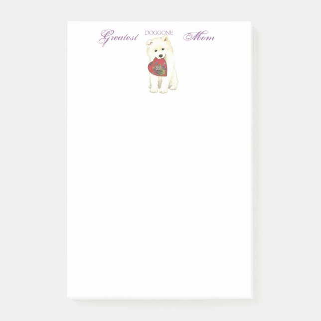 Samoyed Heart Mom Post-it Notes (Front)