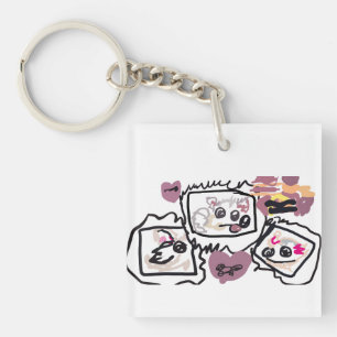 Samoyed Hearts  Keychain
