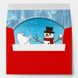 Samoyed Holiday Envelope Matches 5X7 Card (Sep.)