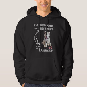 Samoyed Husky Mix Dog Mom Dad Costume Cute Samusky Hoodie