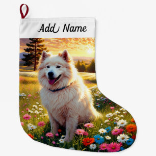 Samoyed Large Christmas Stocking