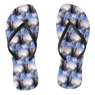 Samoyed Let It Snow Christmas Flip Flops