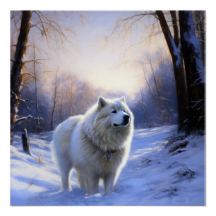 Samoyed Let It Snow Christmas Poster