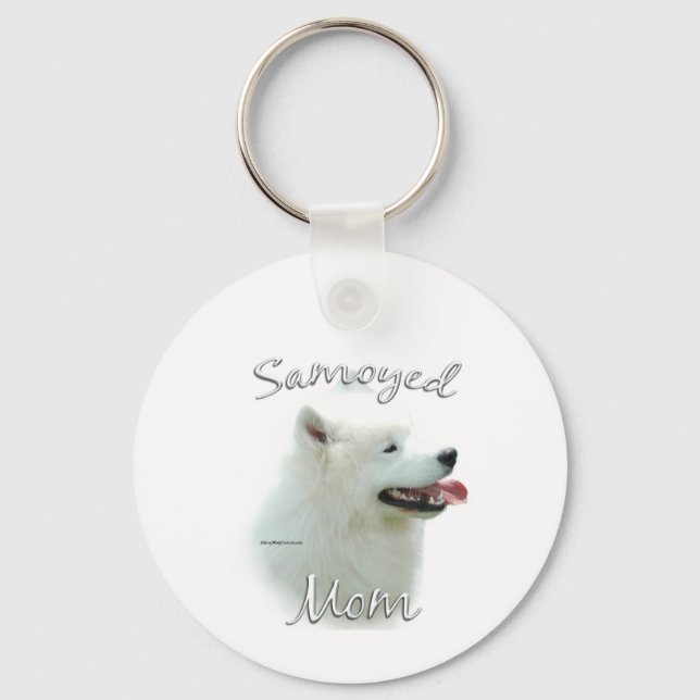 Samoyed Mom 2 Keychain (Front)