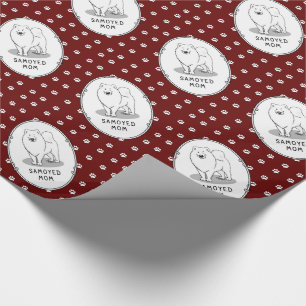 Samoyed Mom (white) Cute Fun Dog Mom Wrapping Paper