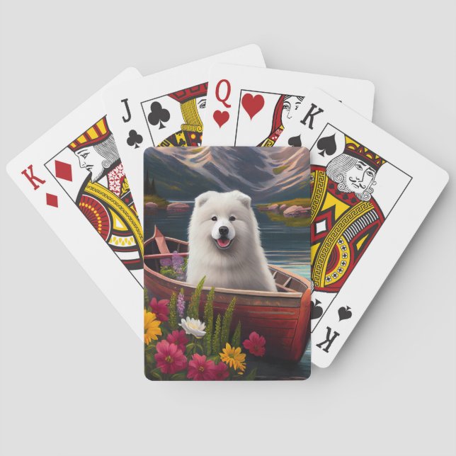 Samoyed on a Paddle: A Scenic Adventure Playing Cards (Back)