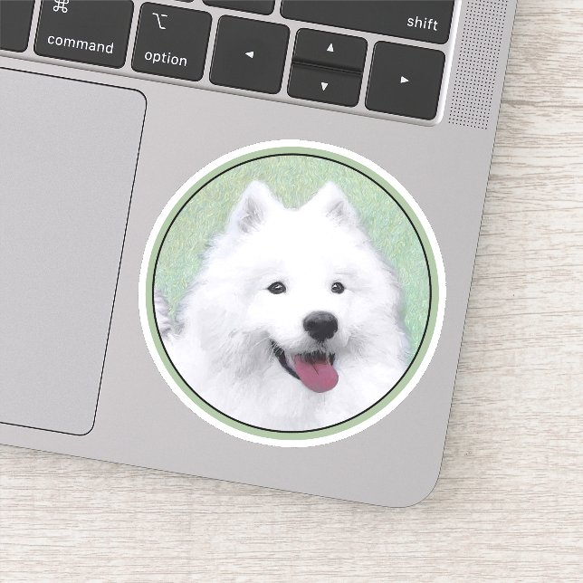 Samoyed Painting - Cute Original Dog Art (Detail)