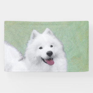 Samoyed Painting - Cute Original Dog Art Banner