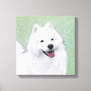 Samoyed Painting - Cute Original Dog Art Canvas Print