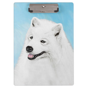 Samoyed Painting - Cute Original Dog Art Clipboard