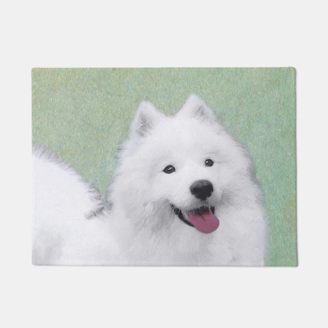 Samoyed Painting - Cute Original Dog Art Doormat (Front)