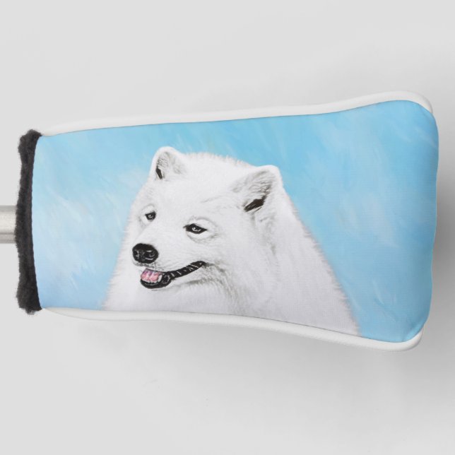 Samoyed Painting - Cute Original Dog Art Golf Head Cover (Front)