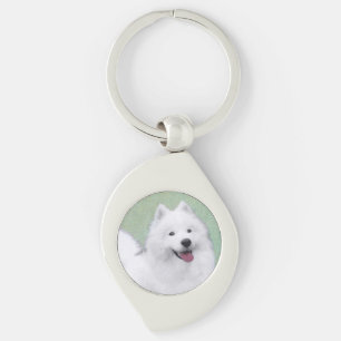 Samoyed Painting - Cute Original Dog Art Keychain
