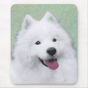 Samoyed Painting - Cute Original Dog Art Mouse Pad