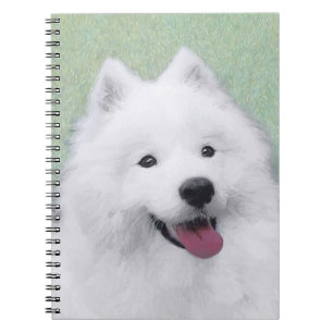 Samoyed Painting - Cute Original Dog Art Notebook